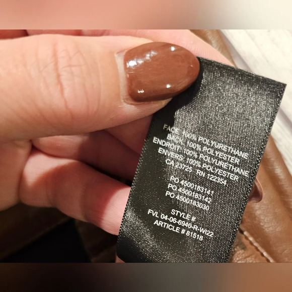 Aritzia Wilfred the Melina faux leather pants Size 8 Super high waist brown - Picture 9 of 11